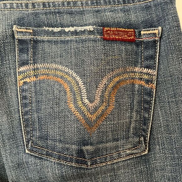 7 For All Mankind Kate dark blue straight leg jeans, great condition, size 26 - Picture 6 of 8